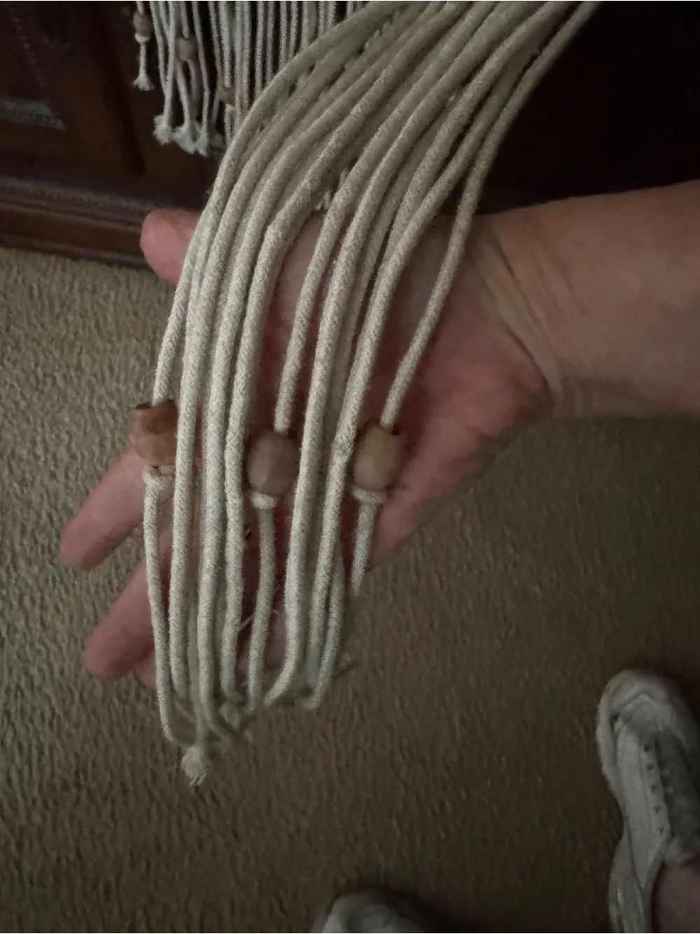 Handcrafted Cream Macramé Wall Hanging - Boho Home Wall Decor
